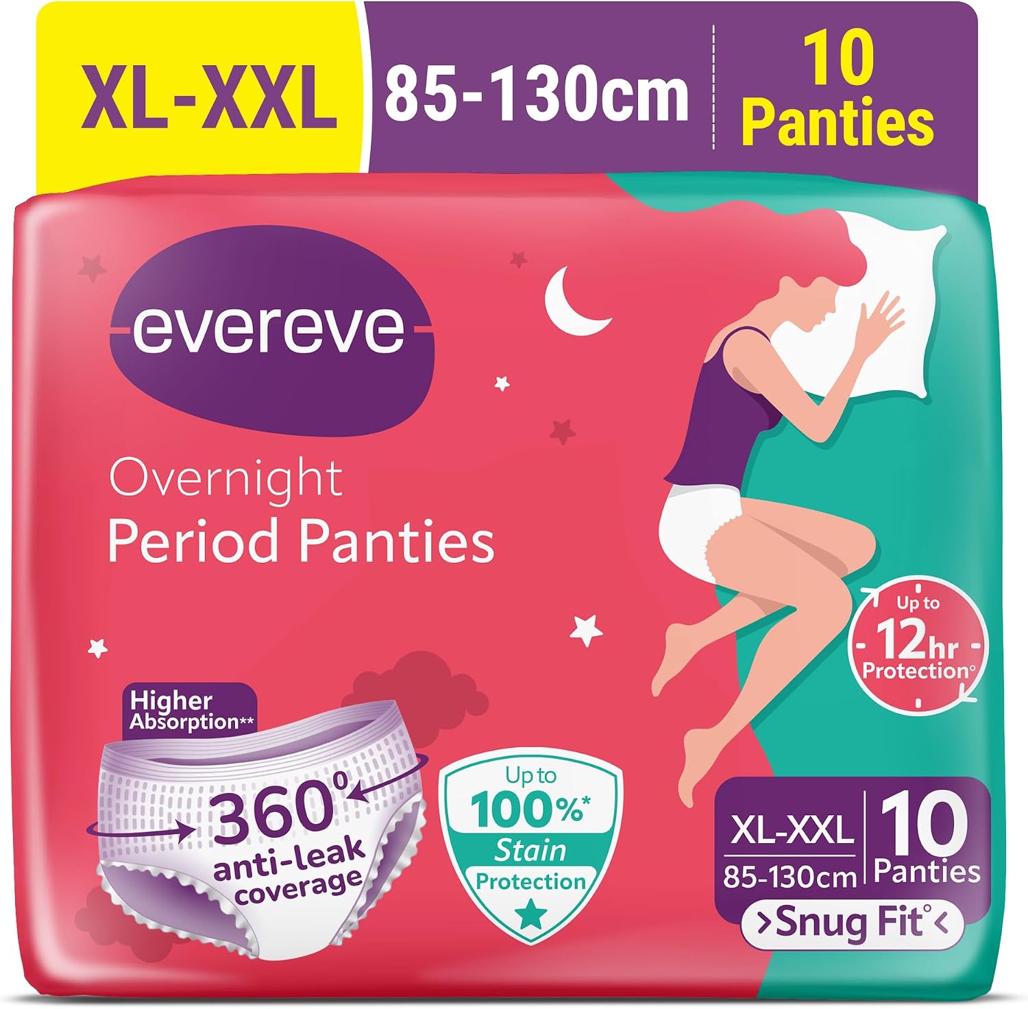 EverEve Ultra Absorbent Disposable Period Panties XL-XXL 10 Pack 0% Leaks Hygiene Protection for Women and Girls Maternity 360° Protection Postpartum and Overnight Strong