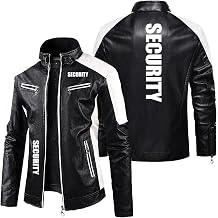 Men's Biker Motorcycle Jacket Racing Suit for S.EC.URI.TY Plus Velvet Coat Patchwork Leather Clothing Riding Outwear Tops Full Zip Cycling Jersey-Black||S