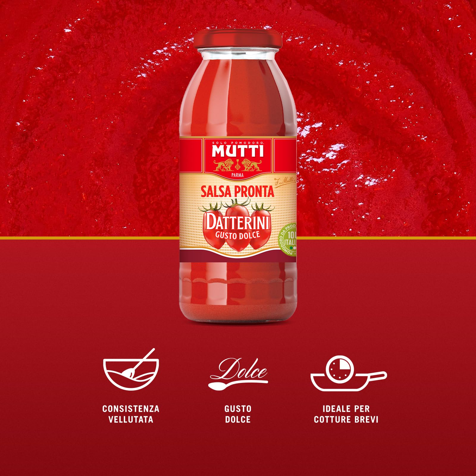 MUTTI - Salsa datterini, 400g, Confezione da 12 unità