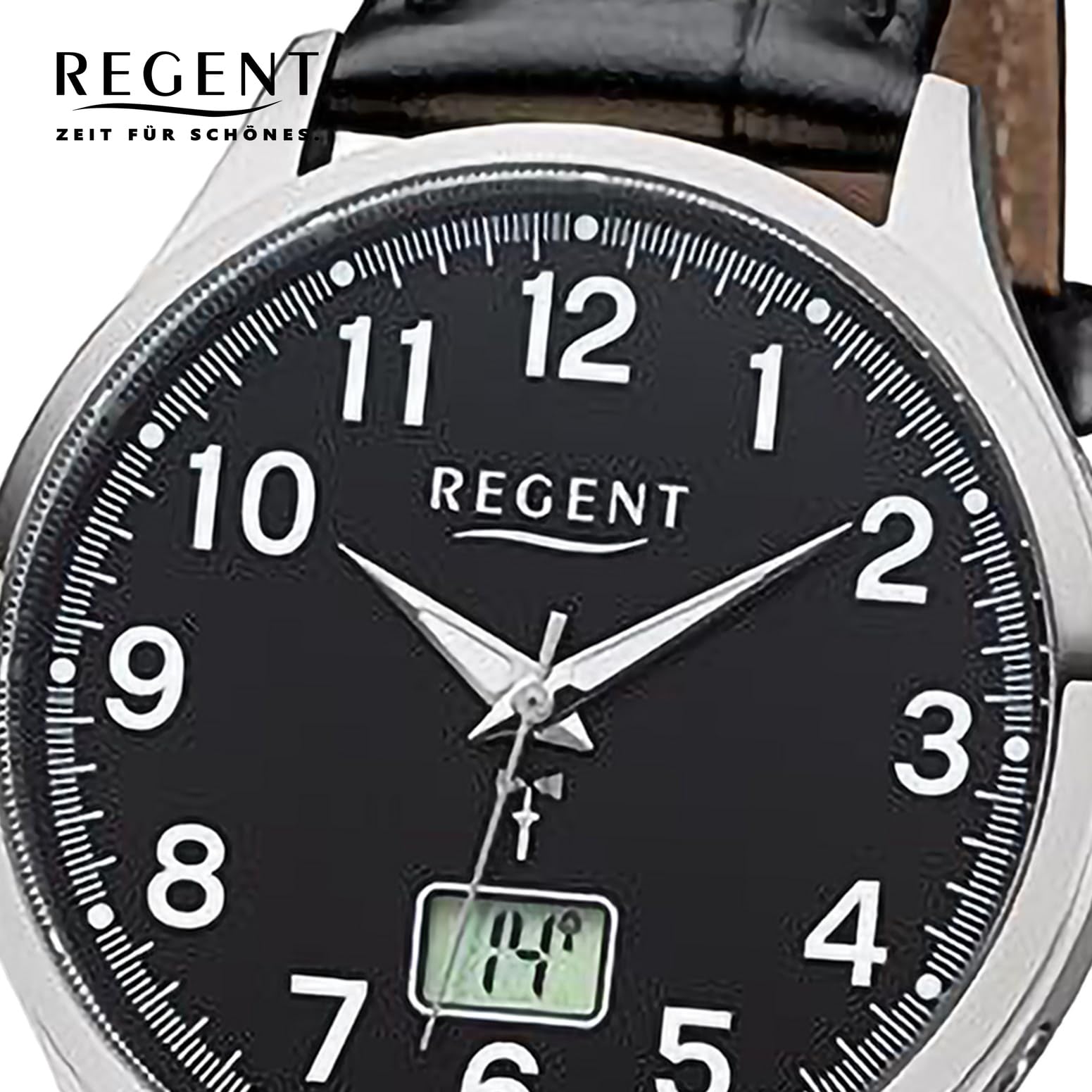 REGENT Herren-Uhren Analog Funk One Size Schwarz 32018686
