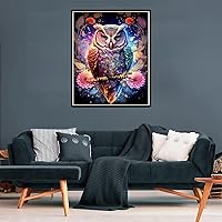 Vista 3 de Kits de pintura de diamantes para adultos Búhos 5D kits de arte de diamantes de perforación completa con puntos de diamante con diamantes gema arte