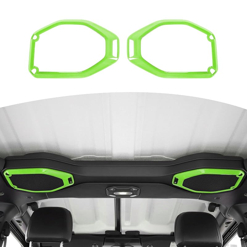 Moldura de acabamento verde para alto-falante do teto Jeep Wrangler JL JLU e Gladiator JT, RT-TCZ, 2 peças