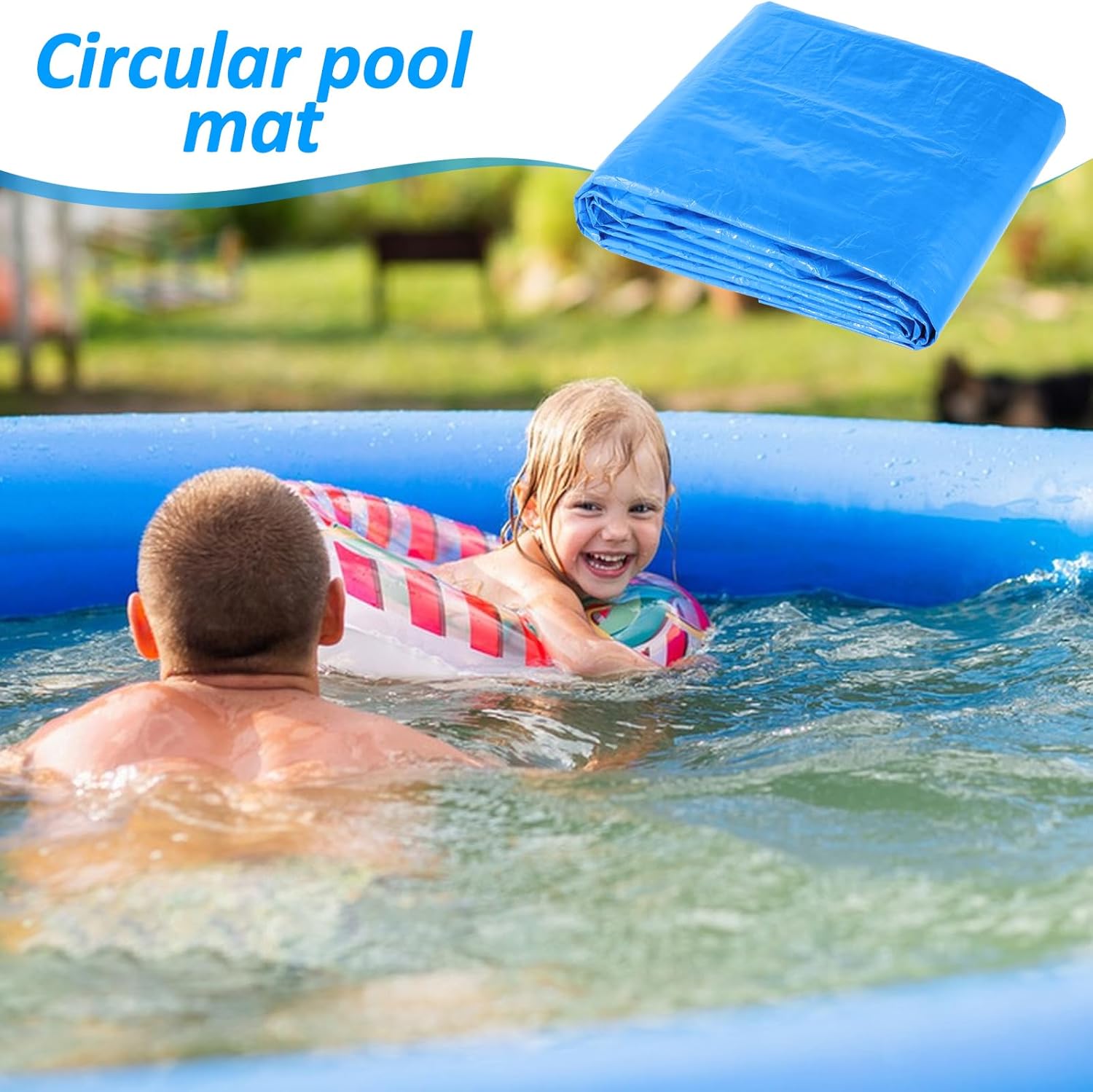 24Ft Round Pool Ground Cloths Swimming Pool Ground Cloth,Round Pool Liner Pad for Above Ground Swimming Pool,Heavy Duty Pool Ground Mat Protector to Prevent Puncture Pool Ground Tarp