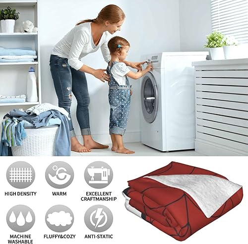 Miniatura 4 de Manta de franela suave de superhéroe de dibujos animados, manta acogedora y mullida para sofá, manta ligera y cálida para sofá, manta suave para