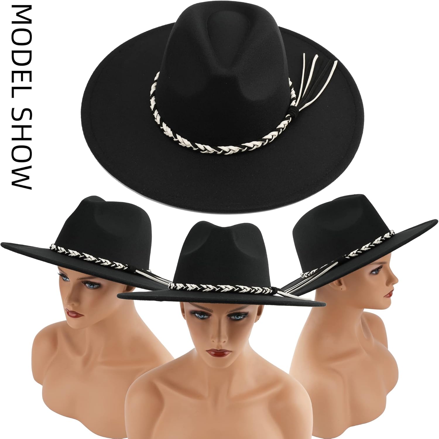 Big Wide Brim Women Fedora Hat - Image 5