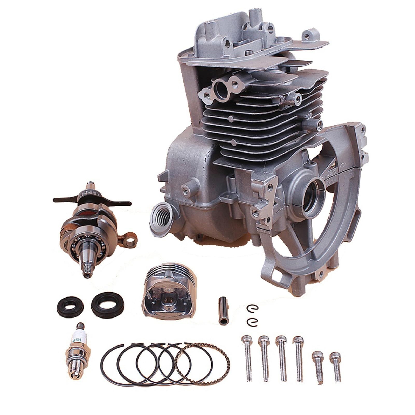 DUNLAP Cárter de Motor de Gasolina de 39mm, Kit de bujía de Anillo de pistón de cigüeñal Compatible con GX35 GX35NT 1.2HP 35.8cc, desbrozadora