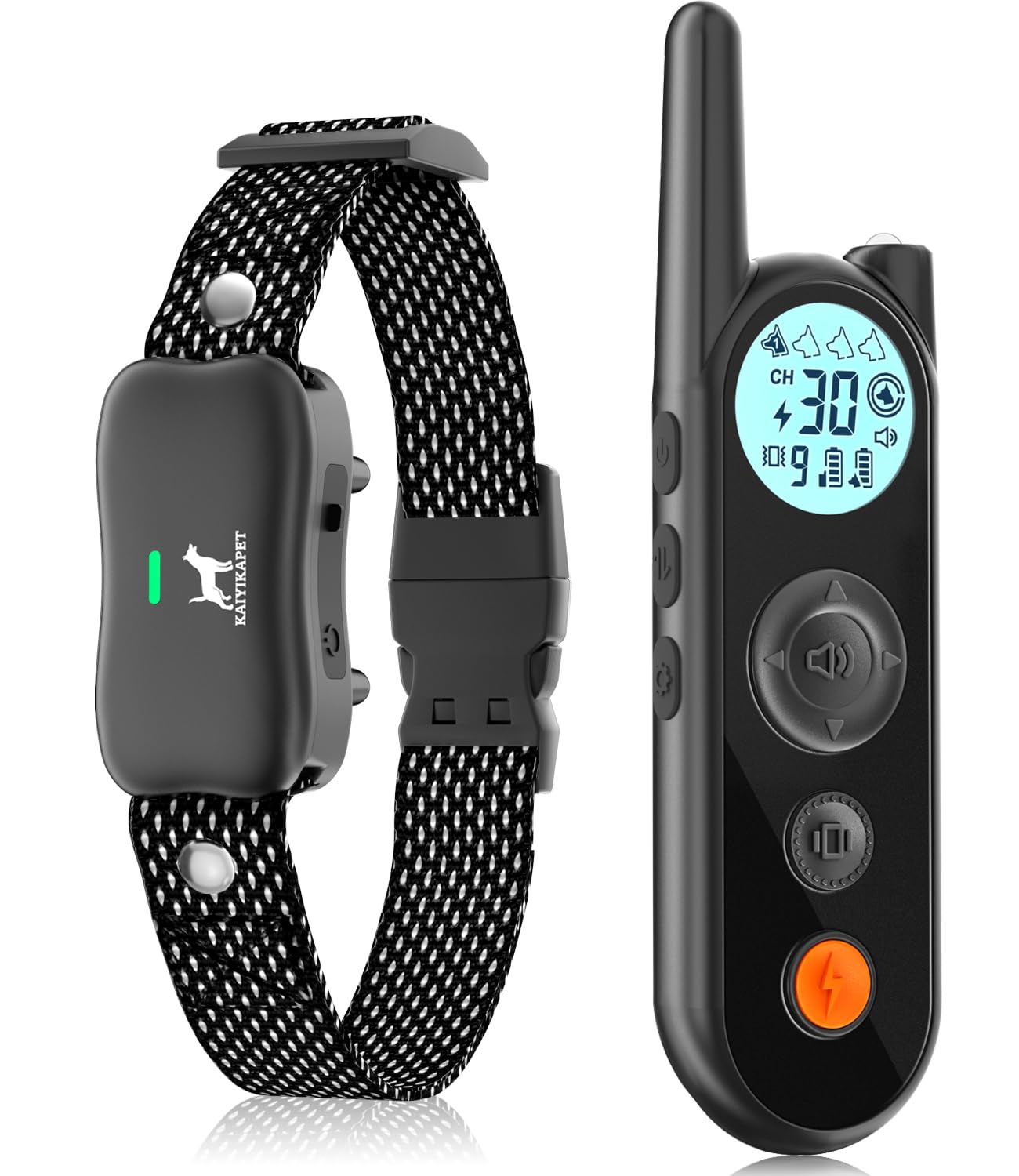 Clôture Électronique pour Chien,8M à 1050M Ajustable Clôture avec Télécommande de Dressage,Résistant à L’Eau Collier de Dressage pour Chien avec Mode Vibration, Son, Choc, IPX7