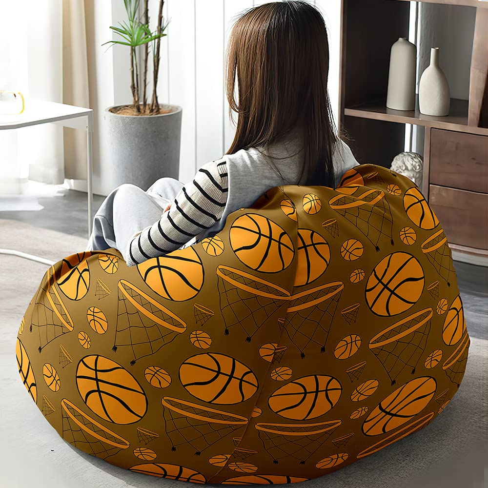 1pc Large Bean Bag Chair, Inflatable Lounge Chair, Soft, Comfortable,  Outdoor, Lazy Seat, Tatami Chair, Sofa Cover, Lazy Sofa, Round Single Sofa  For