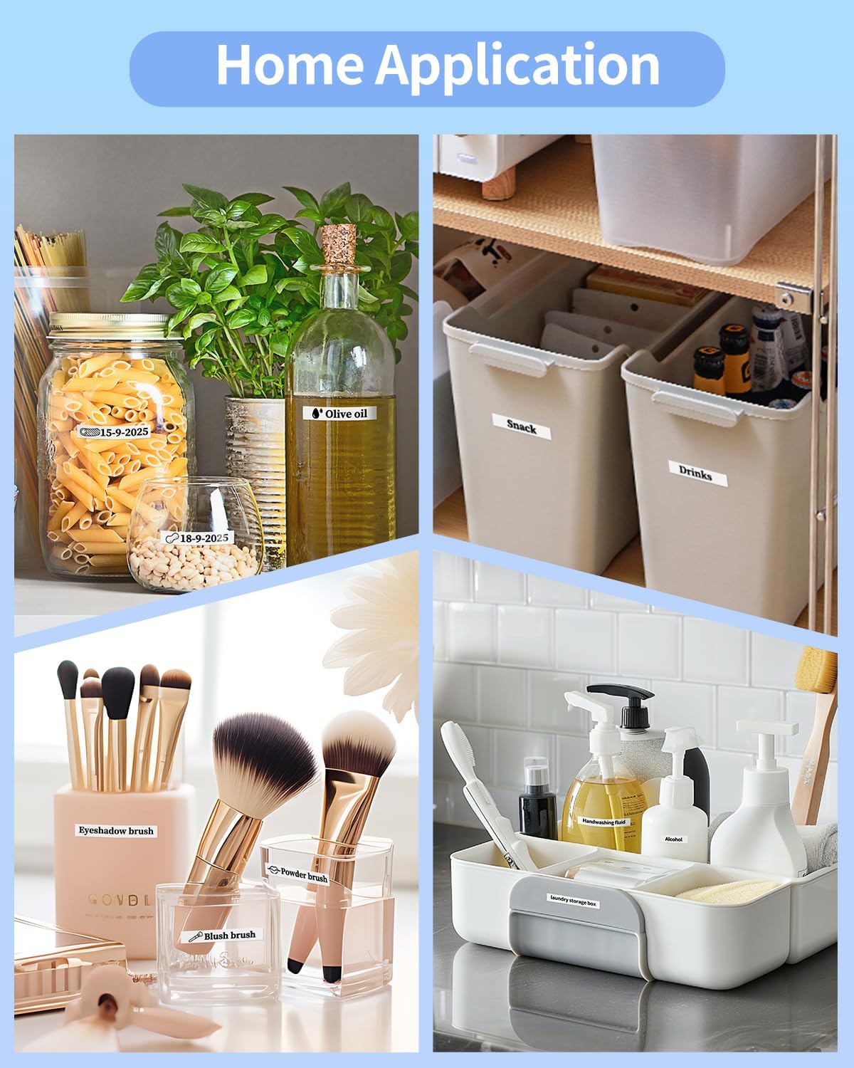 TZe-221 Replacement for Brother P Touch Label Maker Tape 9mm TZ Tape 9mm 0.35 Laminated White TZe221 for Ptouch PT-D210 D200 D220 H110 D400 D600 PT1290, 3/8 Inch, 4-Packs - Image 6