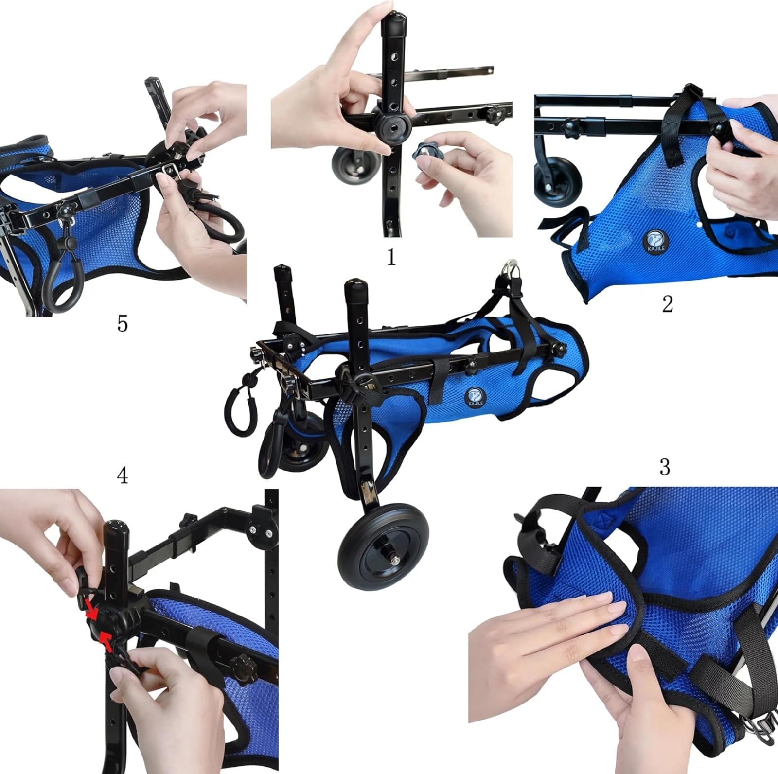 Chariot réglable pour animal domestique handicapé, aide à la mobilité des membres postérieurs, aide à la mobilité des chiens, outils de rééducation, promenade, pattes d'animaux de compagnie léger