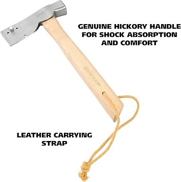 GreatNeck SHR14 Roofing Hatchet, 20 Oz. Hatchet Hammer for Installing Roofing Shingles, Drop Forged Steel Head, Genuine Hickory Handle, Roofing Tools