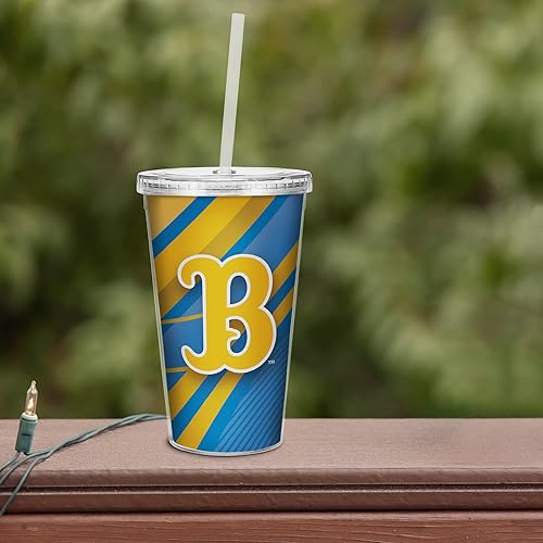 Miniatura 85 de Rico Industries NCAA Sports Team - Vaso transparente de 16 onzas con pajilla, vaso de viaje del color del equipo para fanáticos de los deportes