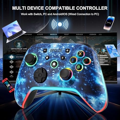 Miniatura 2 de opclzs Wireless Pro Controller for SwitchLiteOLEDiOSPCAndroid Replacement Controller with Headphone Jack for Nintendool witch Pro Controller