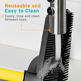 FURemover Original Plus Pet Hair Rubber Broom with Squeegee, with 61 Telescopic Handle for Carpet, Tile and Hardwood