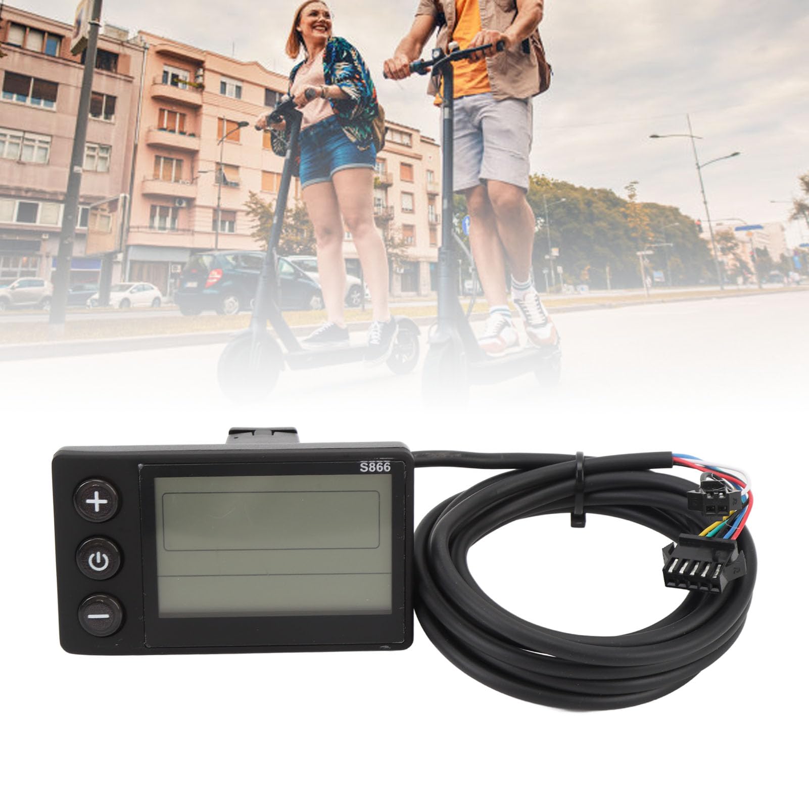 Tbest Panneau D'affichage LCD de Scooter, Panneau de Commande de Scooter électrique avec Matériau ABS adapté au Guidon de 22, 2 Mm pour Le Cycle électrique