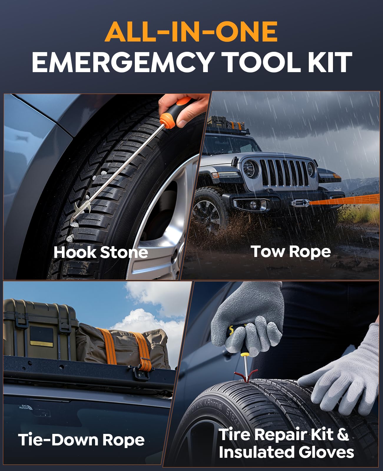 YaberAuto 16-in-1 Jump Starter with Air Compressor 8000A 160PSI Car Battery Jump Starter All Gas 14L Diesel 12V — view 6