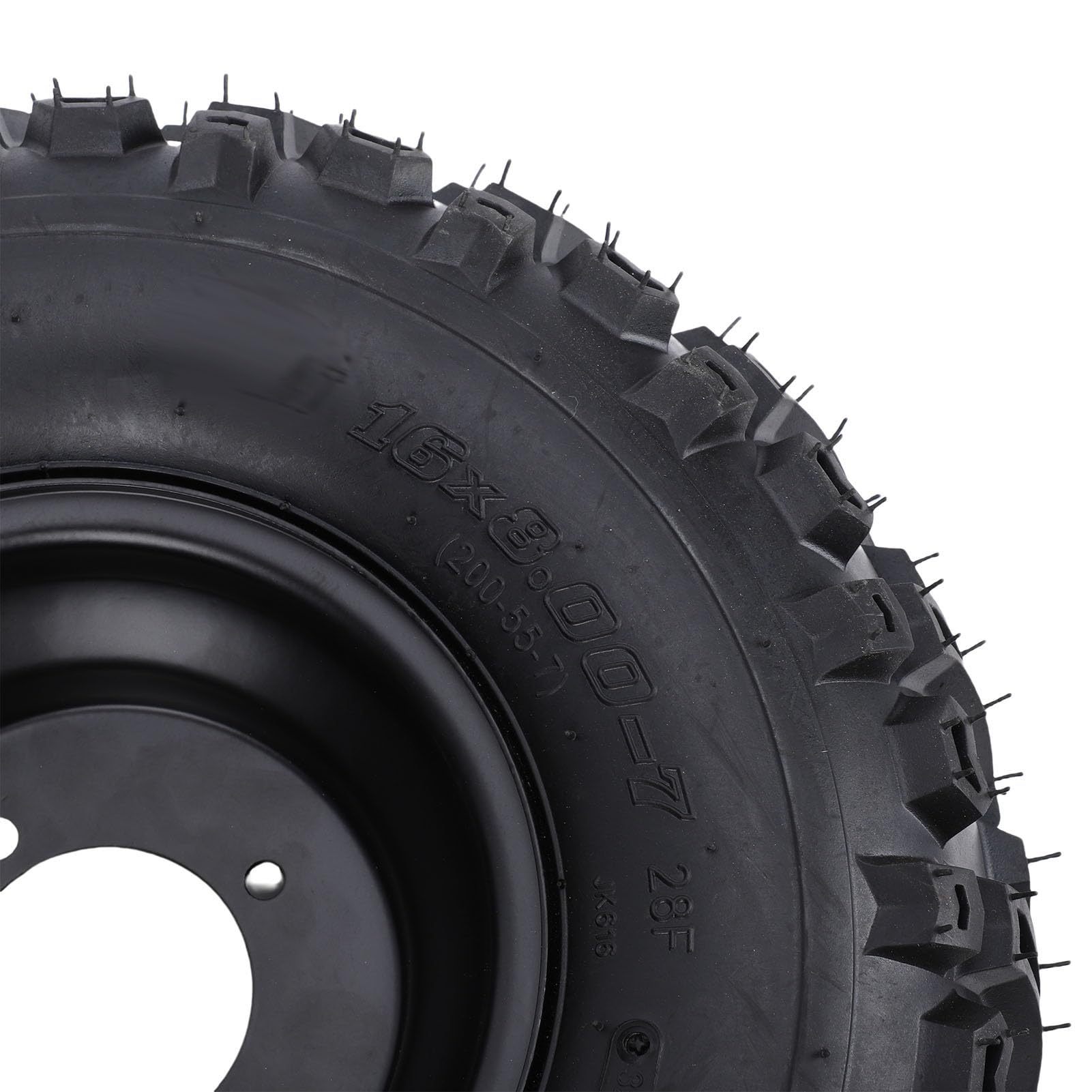 KIMISS 16x8 7 Tubeless-Reifen, Pannensicher, für Jedes Gelände, ATV, UTV, Quad, Go-Kart, Golfwagen, Robustes Gummi, 7 Zoll, 4 Löcher, Felge Links und Rechts