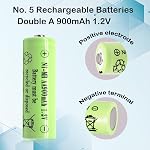 1.2v AA Taille 900mAh NIMH Batterie Manor House,Double une batterie solaire rechargeable pour les lumières solaires extérieures, lumière de poste, souris sans fil, alarme(12 Nombres)