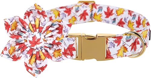 Miniatura 6 de Lionet Paws Collar de perro de Halloween con corbatín  Lindo collar de algodón ajustable con lazo de otoño con hebilla de metal para perro pequeño,