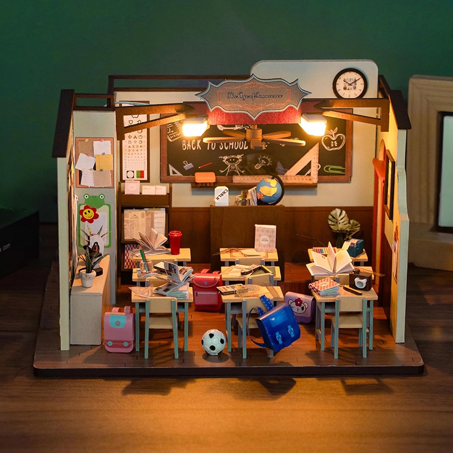 DIY Miniature House Kit, Dollhouse Kit with LED Light, Mini House Building Kits for for Adult to Building, Christmas Home Decorations Gifts for Family and Friends, Classroom