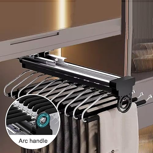 Miniatura 6 de Armario retráctil con barra extraíble para armario, soporte retráctil de 66.1 lbs, barra de armario ajustable de aleación de aluminio, barra