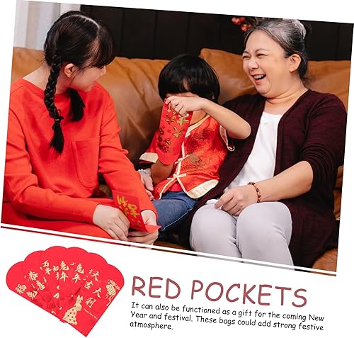 Miniatura 5 de EXCEART 120 paquetes rojos del año 2023 del conejo rojo tradicional bolsillo rojo 2023 bolsa de dinero de la suerte bolsa de dinero de año nuevo