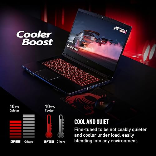 Miniatura 8 de MSI THIN GF63 - Portátil para juegos de 15.6 pulgadas y 144 Hz Intel Core i7-12650H 6+4Core, NVIDIA GeForce RTX 4050, DDR4 de 16 GB, SSD NVMe de 512