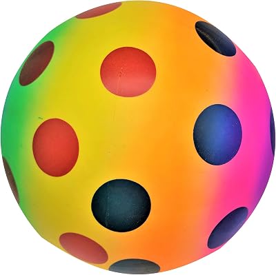 9 Rainbow Neon Colorful Design Inflatable Beach Balls - Playground Super Bouncy Fun Pool Inflate Toy