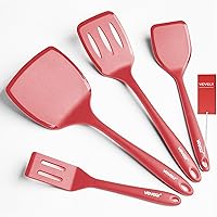 Vista 9 de Juego de espátulas de silicona, espátula de silicona resistente al calor de 600°F, volteador giratorio para cocinar, utensilios de cocina