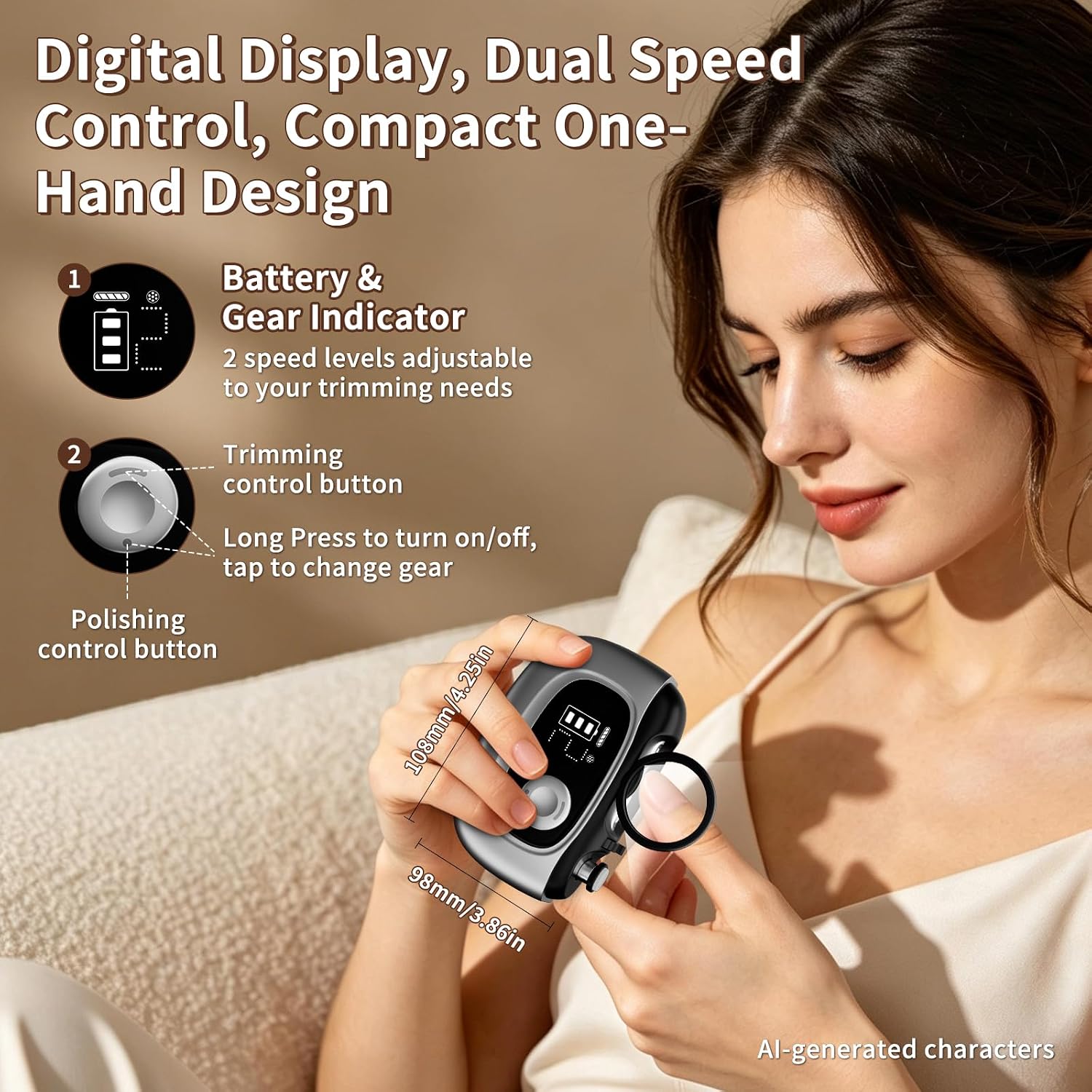 2026 Upgraded 5-in-1 Electric Nail Clipper for Thick & Toenails, 4-Speed Nail Trimmer with LED Light, Magnifier, Electric Nail File, Grinding Head & Clipping Storage for Seniors, Adults & Babies