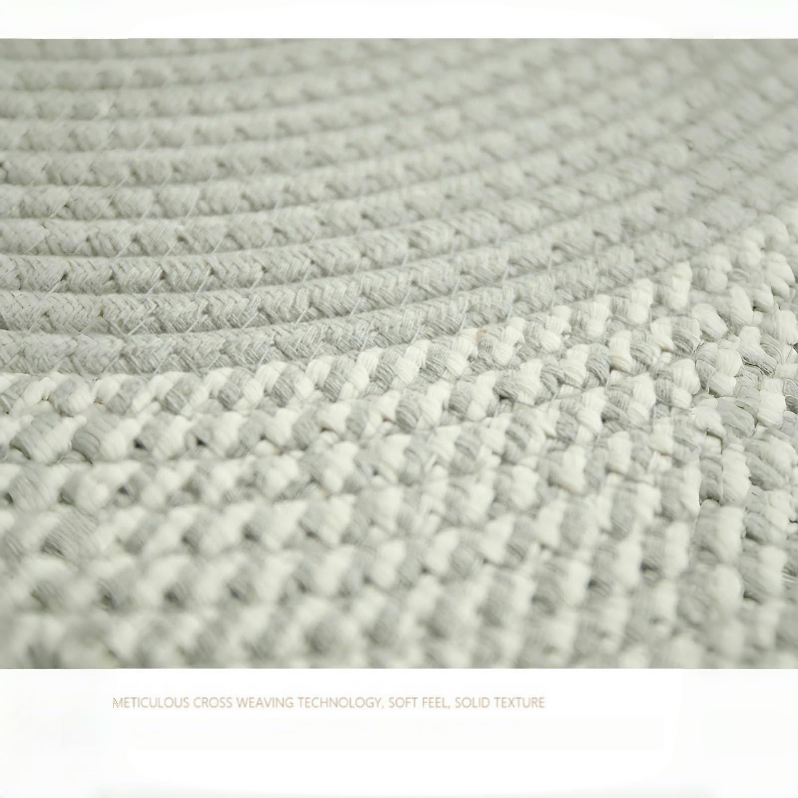 Generico 1 pz Tappeto rotondo in iuta intrecciato a mano, beige, reversibile, for soggiorno, cucina,decorazione for pavimento(01,120x120cm)