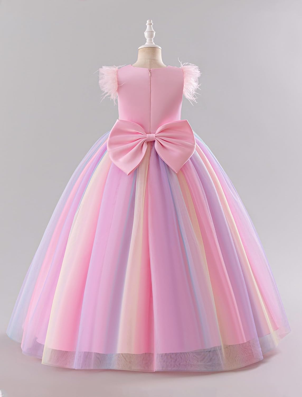 IDOPIP Sequin Butterfly Flower Girl Dress for Kids Wedding Pageant Party Long Gown Princess Birthday Communion Tulle Dresses - Image 4