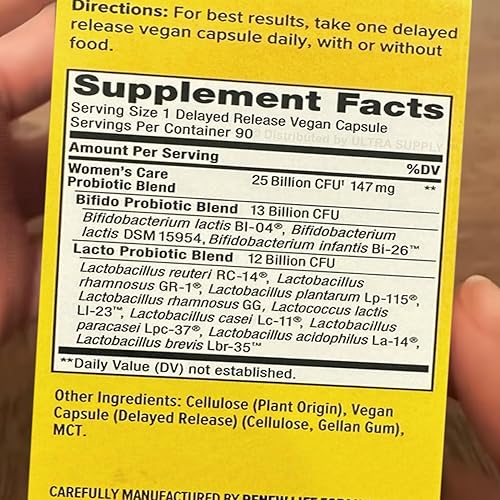 Miniatura 2 de Probiótico para el cuidado de la mujer (90 unidades) 25 mil millones de UFC, 12 cepas, cápsulas veganas de liberación retardada, apoya el equilibrio