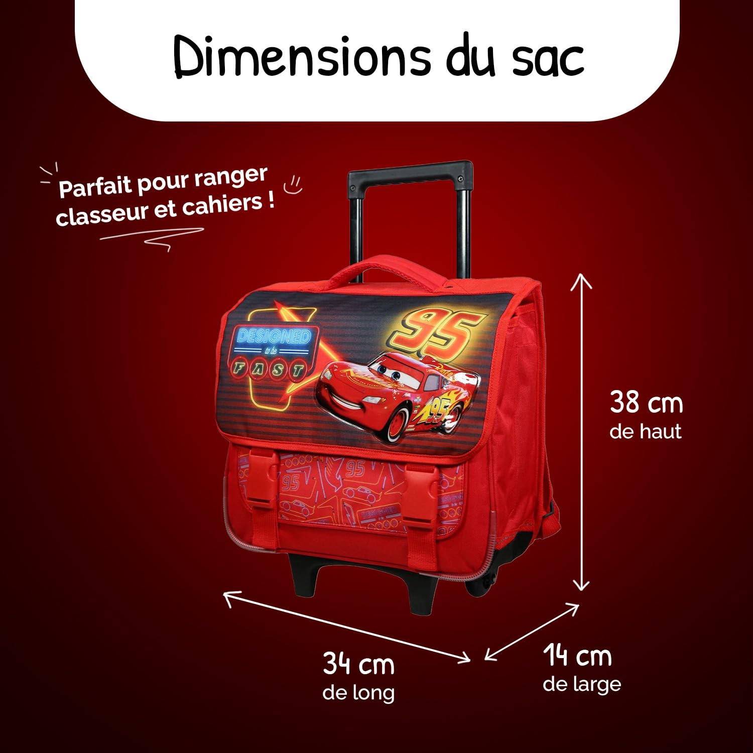 Bagtrotter - Cartable Primaire Garçon 38 cm - Grand Rangement - Tons Orange & Rouge - Différents Modèles & Licences