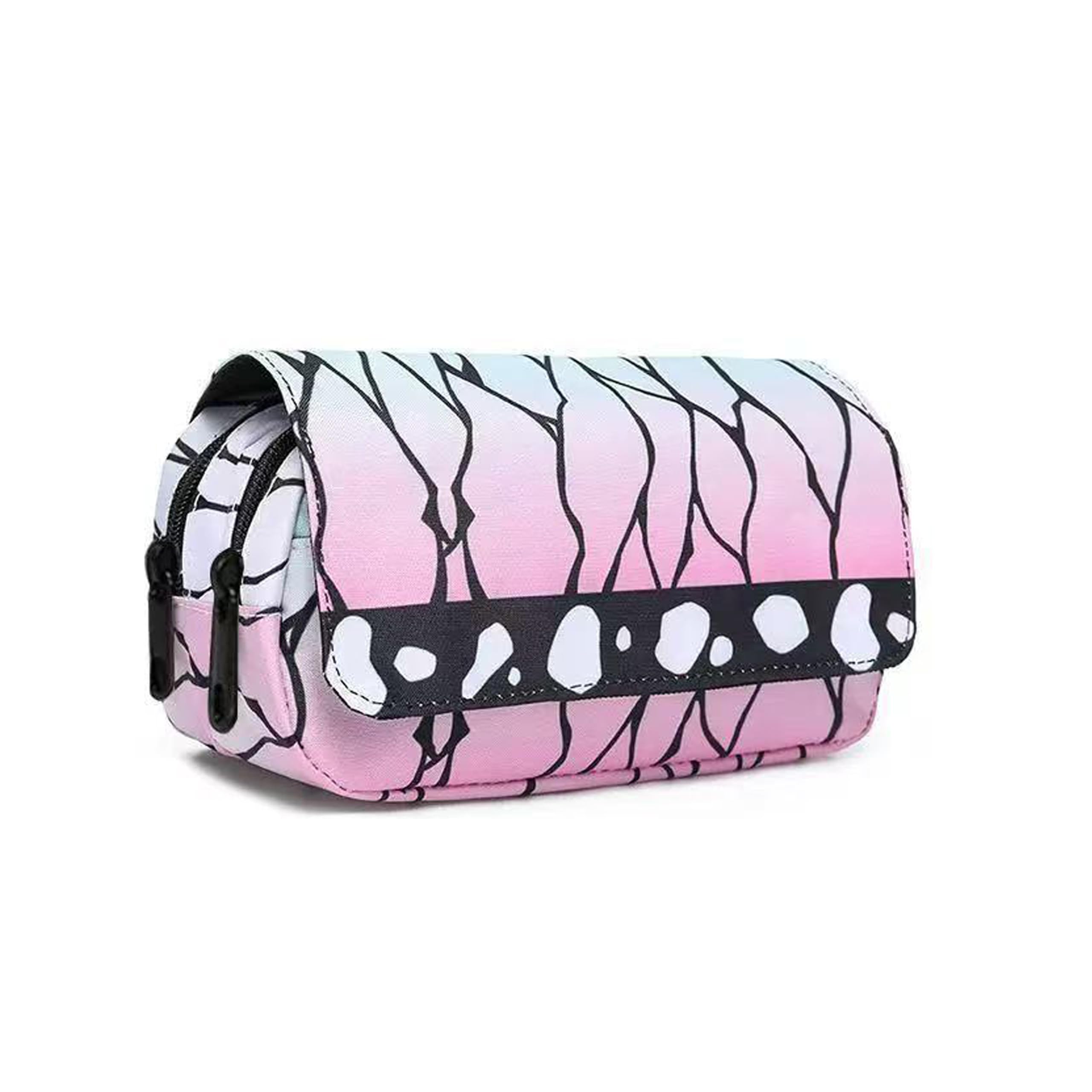 Roffatide Anime Pencil Case Large Capacity Double Layer Stationery Bag Multi-Functional Cosmetic Travel Organizer Pouch for Girls Women Pink A