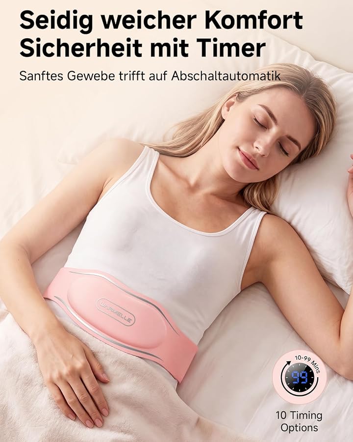 WARMELLE Perioden Wärmegürtel, Tragbares Heizkissen Kabellos mit 6 Temperaturschritten Einstellbar Elektrischer Menstruations Wärmegürtel Periode 5000 mAh Langlebig & Robust für Frauen und Mädchen, Bild 5