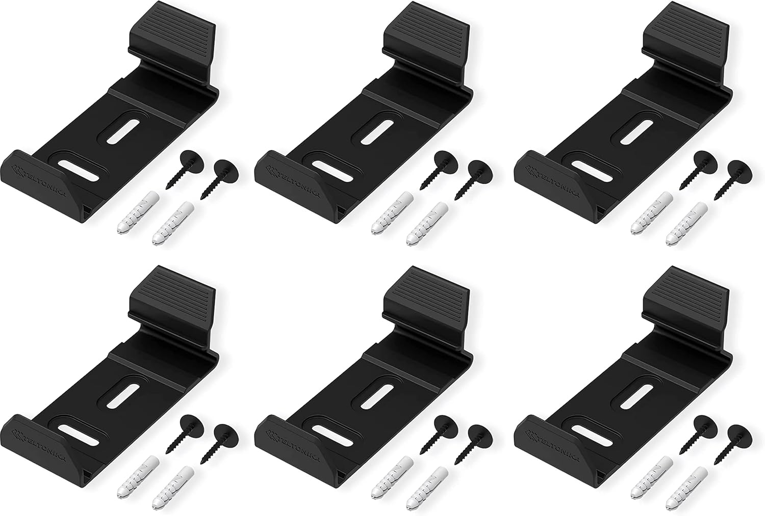 Teltonika PR5MEC22 Pack of 6 Surface Clip Holder Kit; Compatible with RUT200, RUT241, RUT240, TRB245, and TRB255 Routers and Gateways