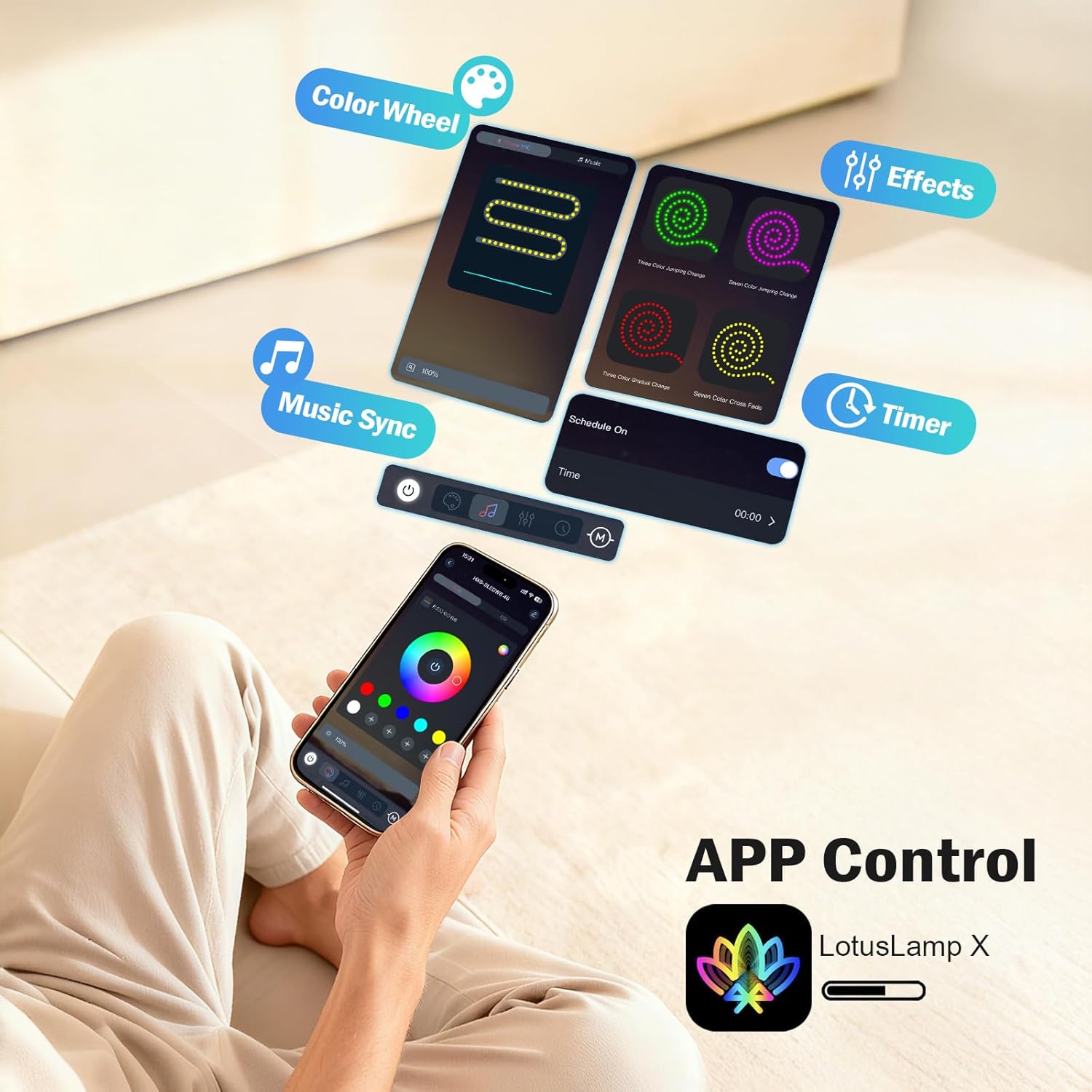 RGBW LED Ocean Wave Projection Light, 28W Enhanced & Completely Silent, Cool Ambient & Romantic Color Changing Lighting for Bedroom, Gaming Room, Home, Bar, Living Room Decor