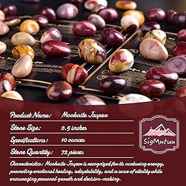 SigMntun Polished Mookaite Jasper Crystals - 72 Pcs, 0.5 10 oz, Handpicked Tumbled Gemstones Rocks, Pebbles for Reiki, Chakra, Healing Home Decor