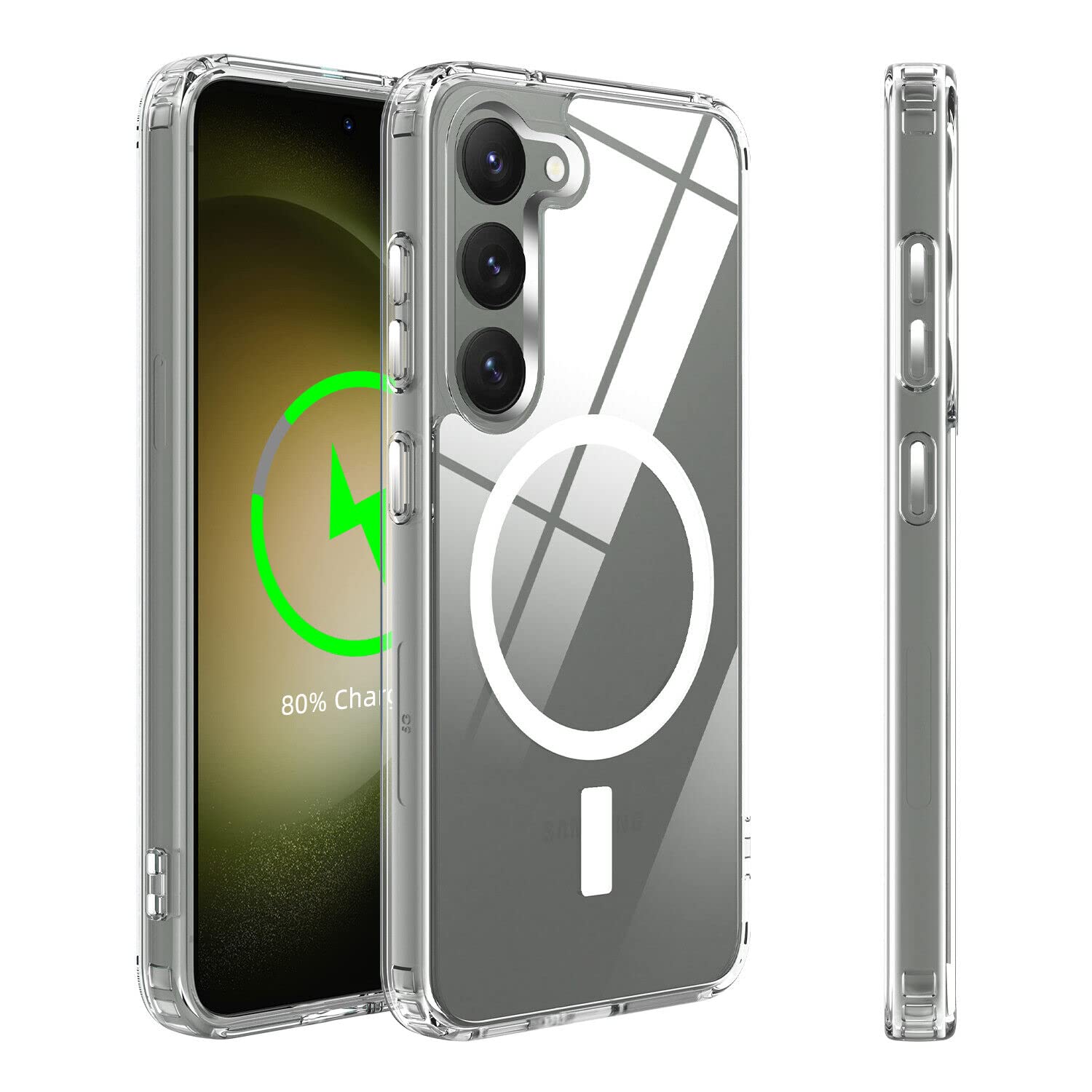 Case Creation Compatible with Samsung S23 Magnetic Back Case Cover Compatible MagSafe Compatible Clear Shockproof Transparent case (B0BY7B5993) Amazon Price History, Amazon Price Tracker