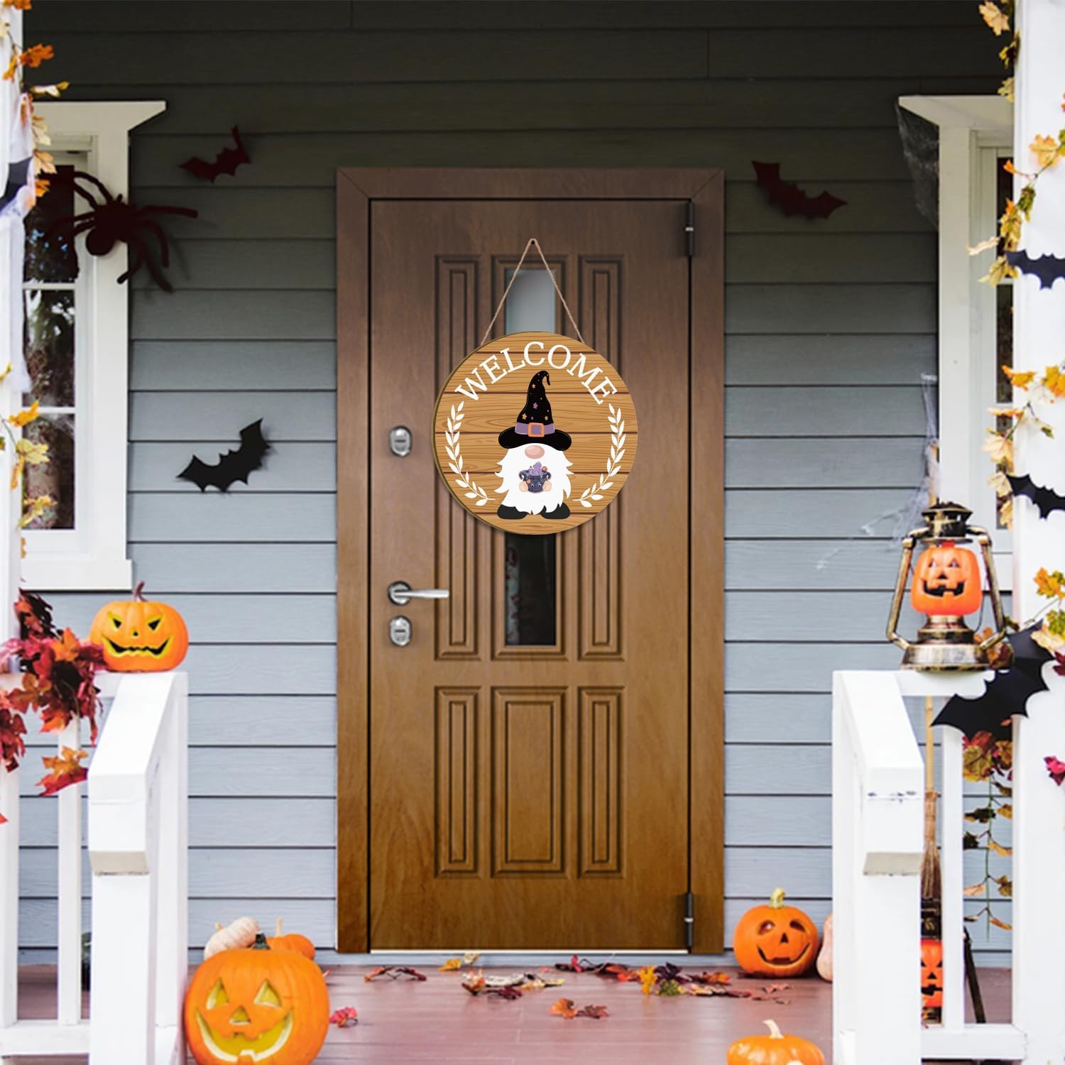 Nialnant Christmas Door Welcome Sign, Interchangeable Wooden Gnomes Front Porch Decor with 30 Changeable Icons, DIY Welcome Hanging Sign for All Seasons Holiday Farmhouse Outdoor Wall Window Decor-Blown - Image 6