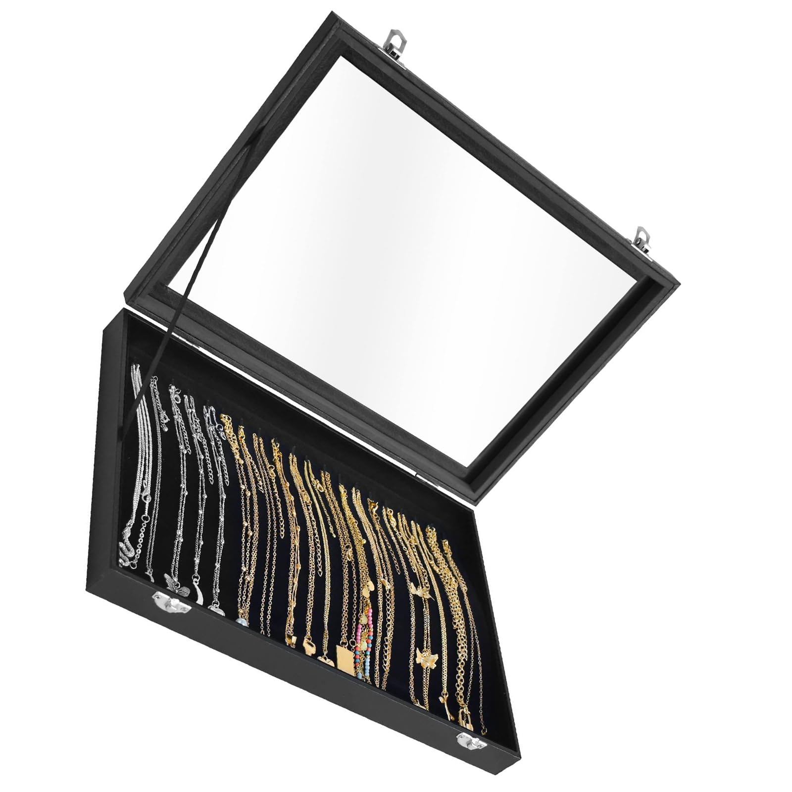 Msioytog Professional Jewelry Display Holder Velvets Covered Nonslip Feature for Stores Exhibitions Jewelry Tray