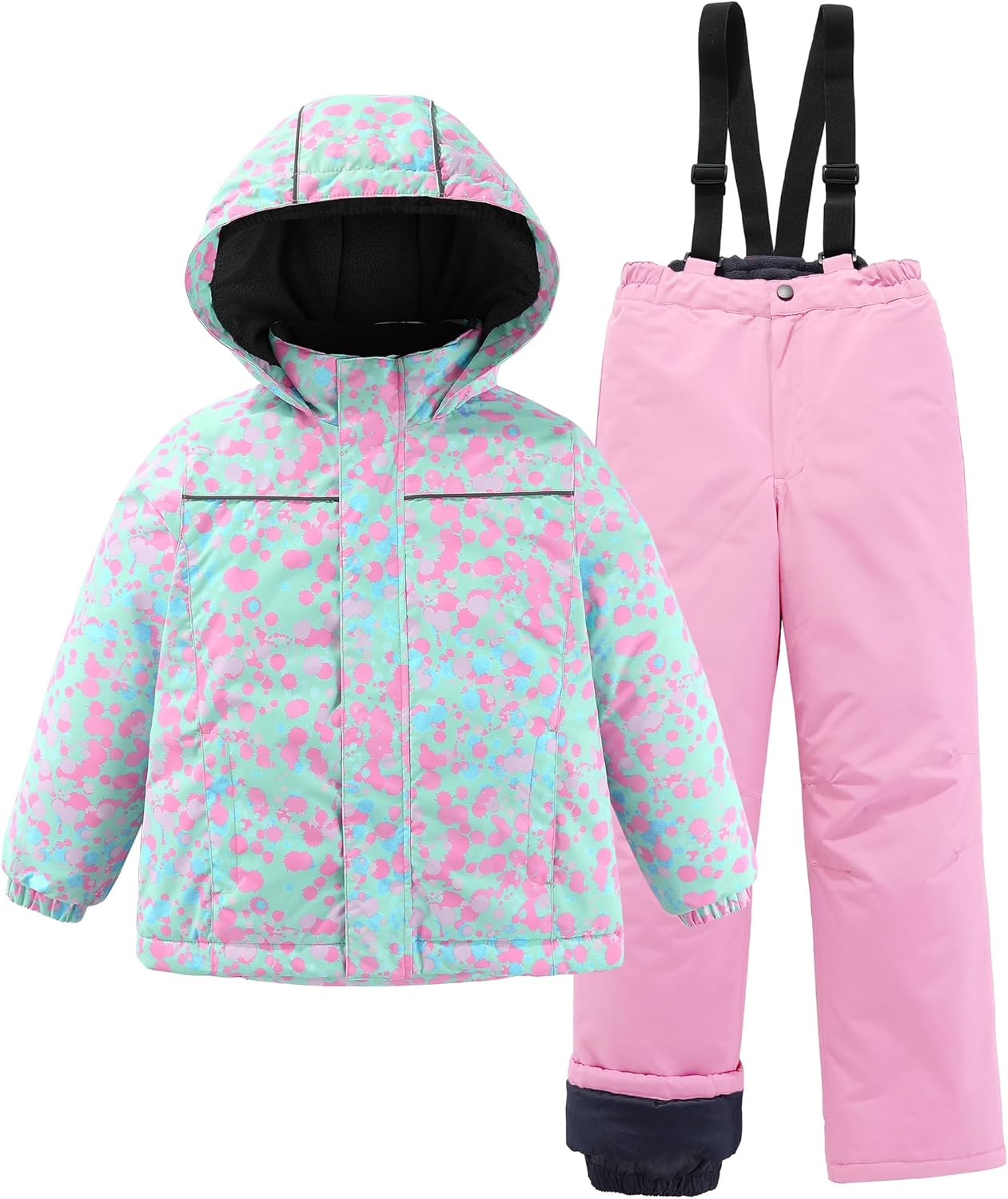 Girls Boys 2 Piece Snowsuit Warm Insulated Ski Jacket & Snow Pants Set