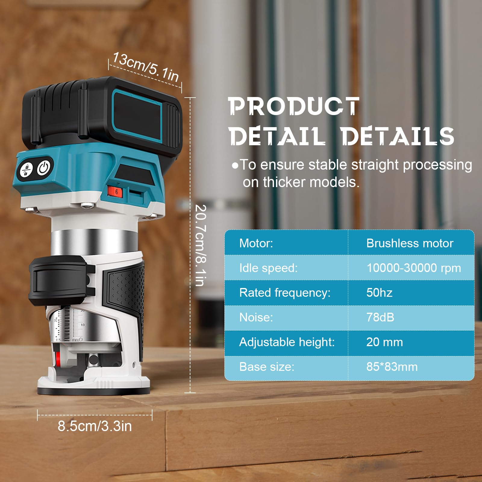 accu Makita 18 V bovenfrees, 800 W bovenfrees, trimmer, eenhandsfrees