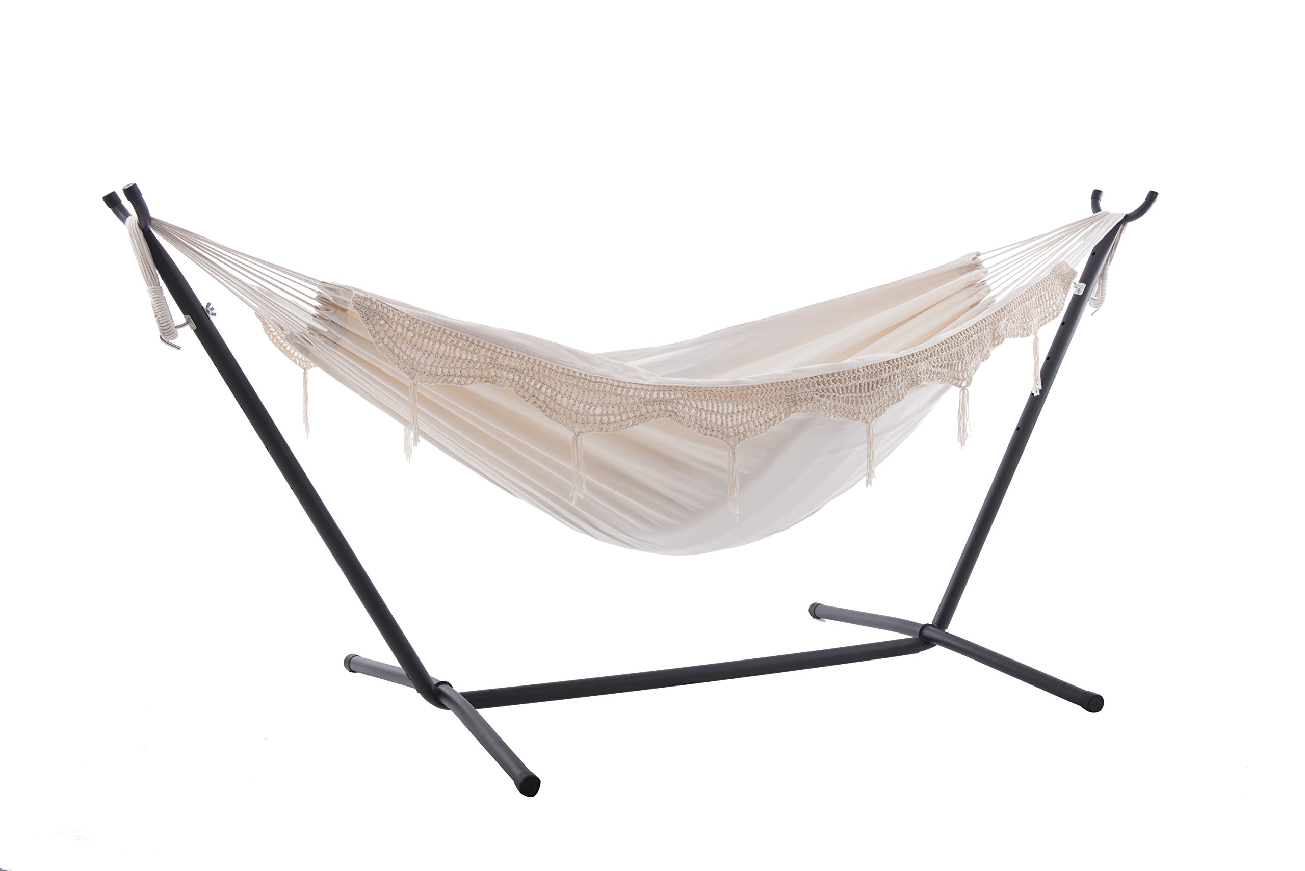 Hamac double avec support Vivere grand lit de jardin de 250 cm coton