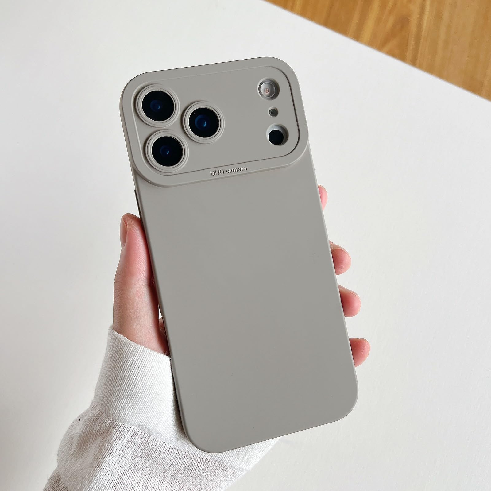 Coque iPhone 17 Pro antichoc grise en silicone arrière rigide - 8