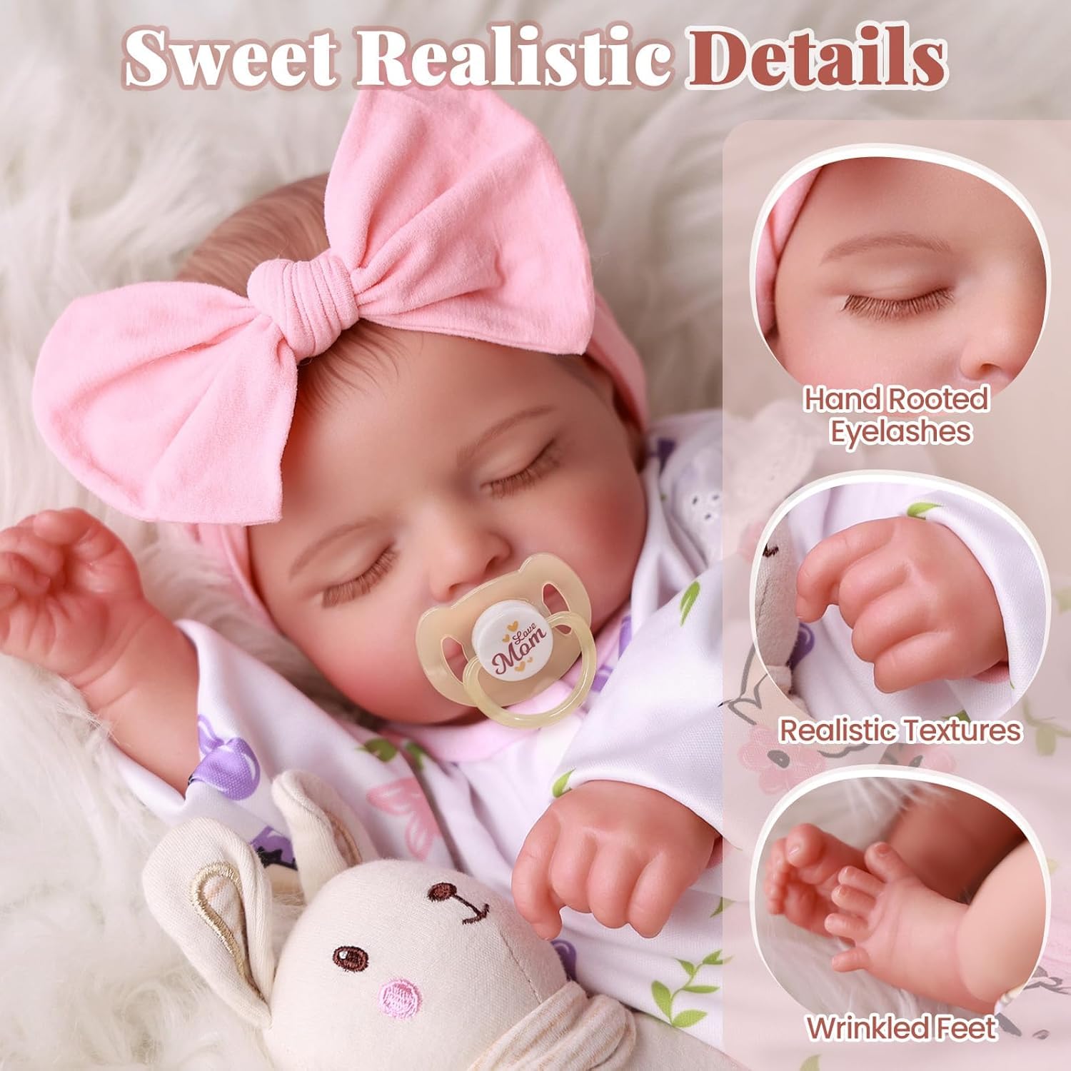 Reborn Female Doll 20 Cali – realistyczna lalka dla noworodków z miękkim ciałem, z ubraniami i akcesoriami – lalka Reborn dla dzieci od 3 lat