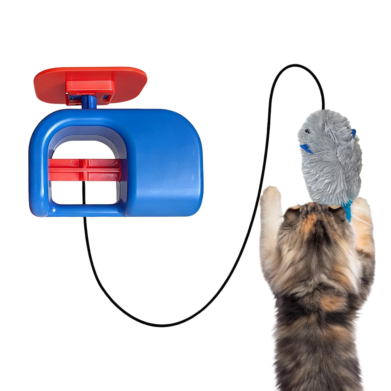 Automatic Cat Toy - Interactive Electric Motor for Pouncing | Synthetic Fiber with Elastic Lanyard & Robotic for Kittens, Felines, Pussies and Mousers 185-210 Characters
