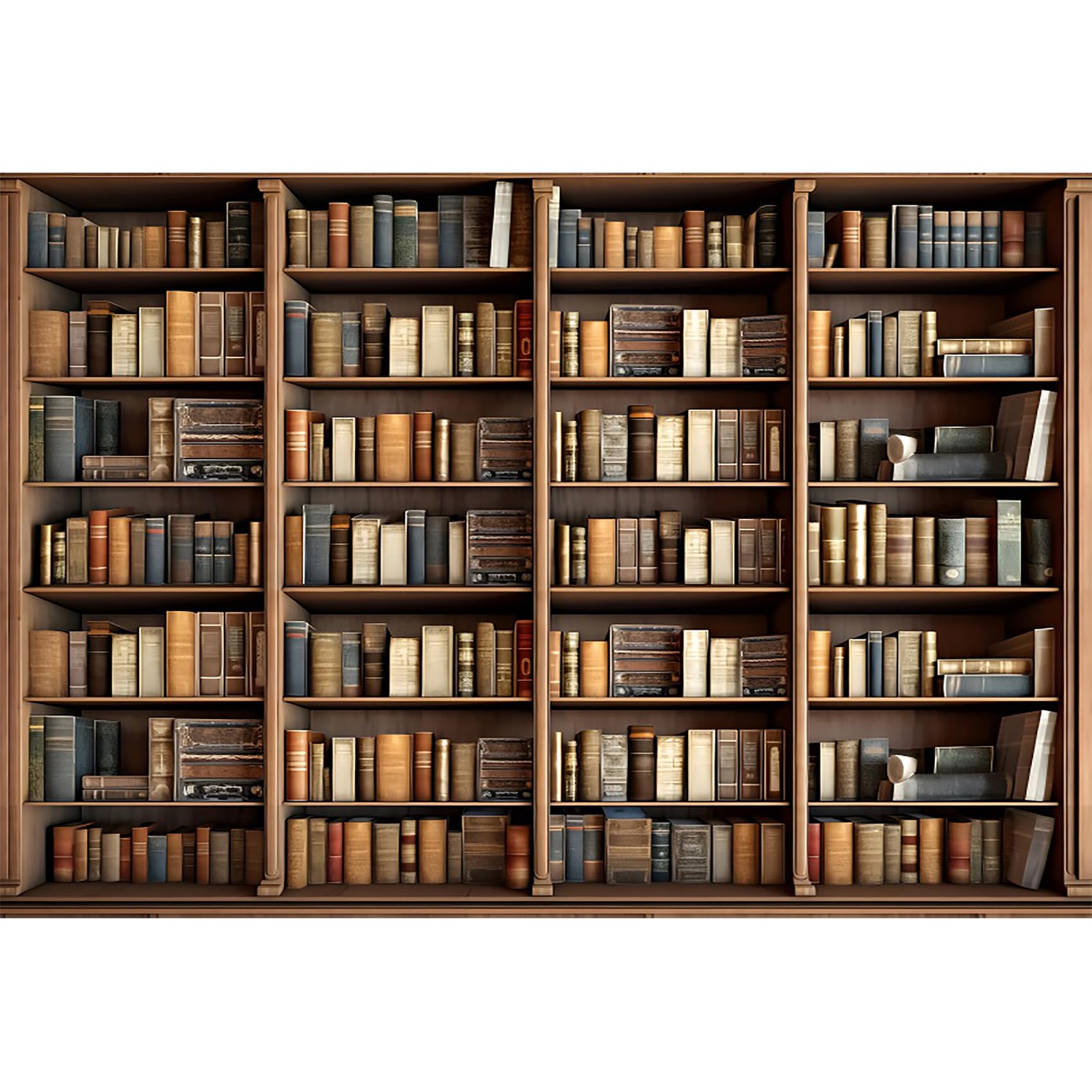 dnldliq Bookshelf Backdrop for Photography 10x8ft Vintage Library Book Room Office Conference Bookcase Photography Background Home Office Video