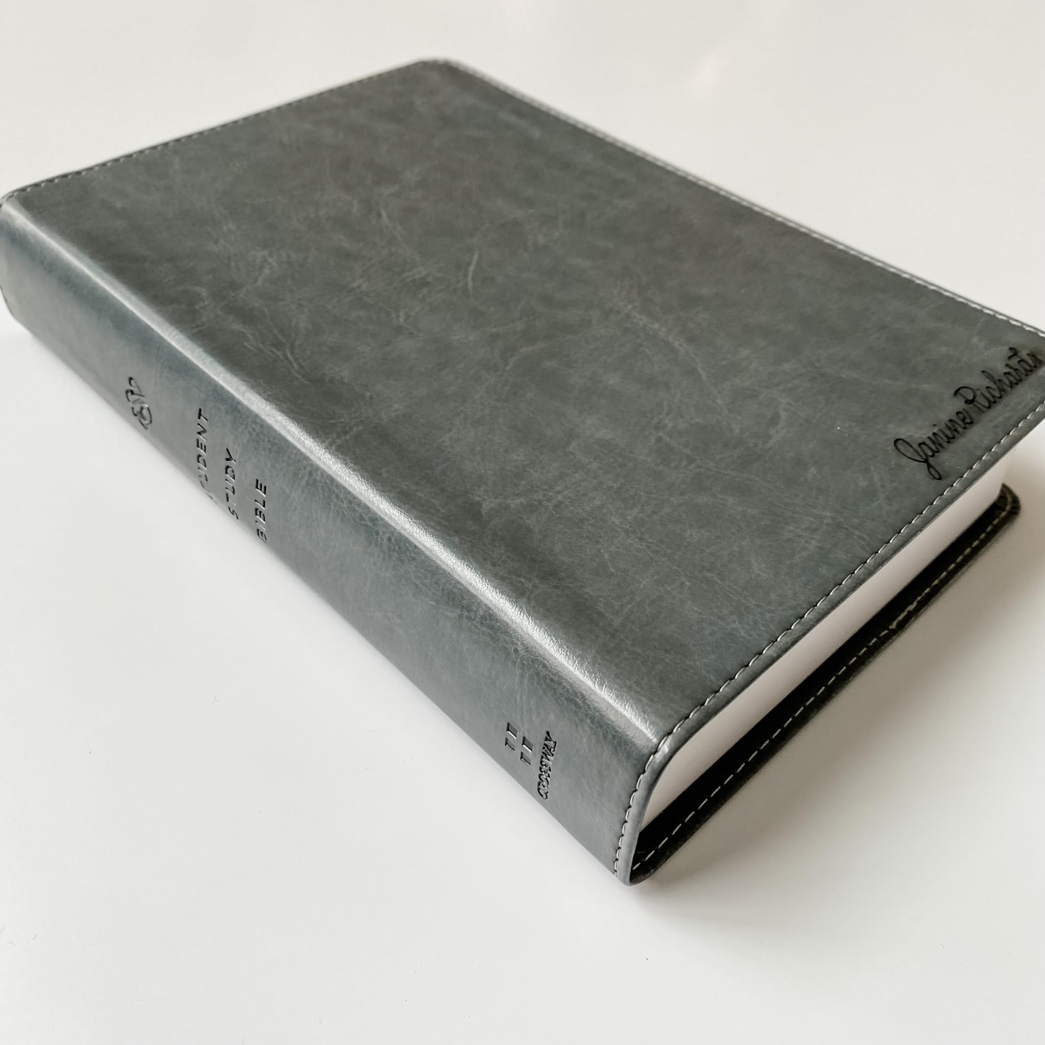Personalized ESV Student Study Bible, Option to Customize with Hand Lettered Name Engraved on Cover, Gray Trutone Leather, Personalized Gift, - Image 5